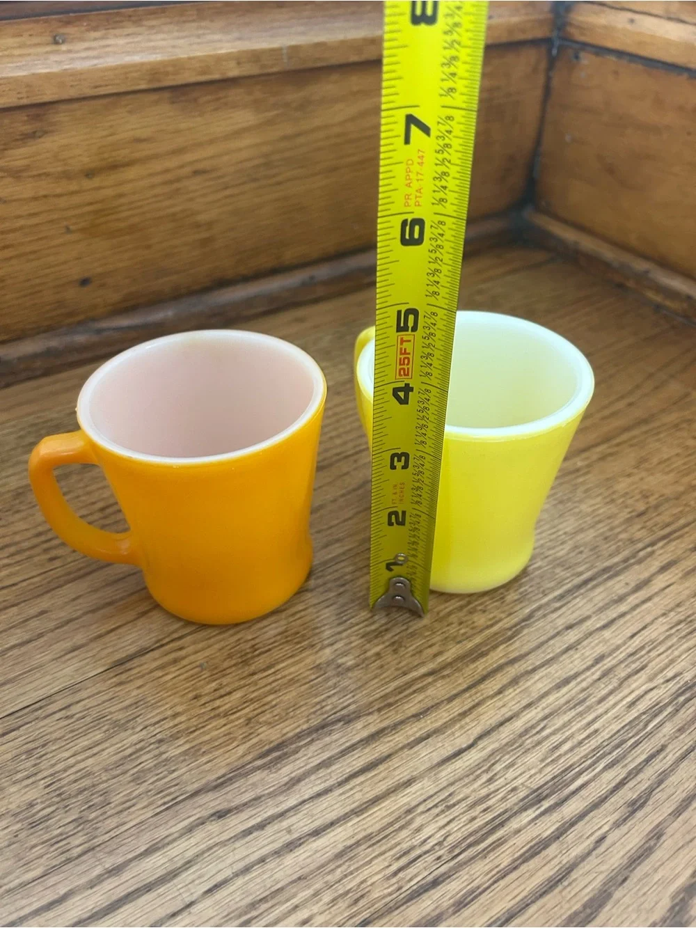 VTG Anchor Hocking Fire King Milk Glass Stackable Mugs Orange Lime Green Yellow